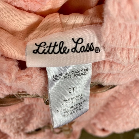 Little Lass Pink faux fur peplum vest size 2T - Picture 8 of 9
